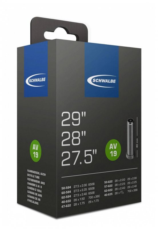 Купить Камера Schwalbe 27.5 дюймов \29 AV19,40/62-584/635,27.5\29-1,5-2,4 IB AGV 40mm автовентиль
