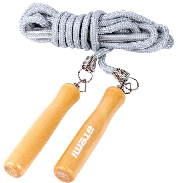 Купить Скакалка Atemi, AJR01, деревянные ручки, ПП шнур, 2,8 м
