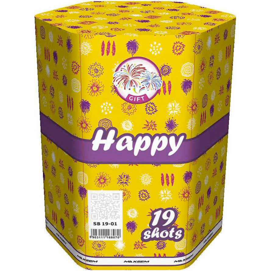 Купить Батарея салютов MAXSEM Счастье / Happy, 19 залпов, SB-19-01