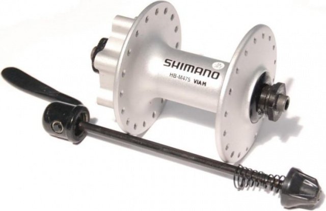 Купить Втулка Shimano,М475,32отв.,6-болт,QR(сереб) EHBM475BS передняя