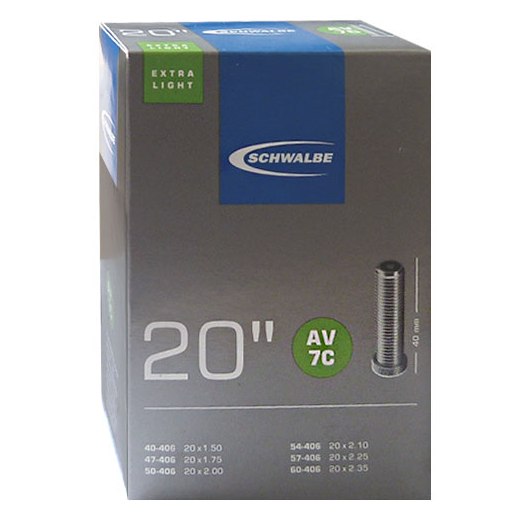 Купить Камера. SCHWALBE 20 дюймов  авто AV7C EXTRA LIGHT 40/60-406 IB AGV 40mm 05-10415710