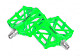 Купить Педали Horst H32 алюминиевые широкие литые с шипами 92*95*15мм, 388 гр зеленые 00-170819